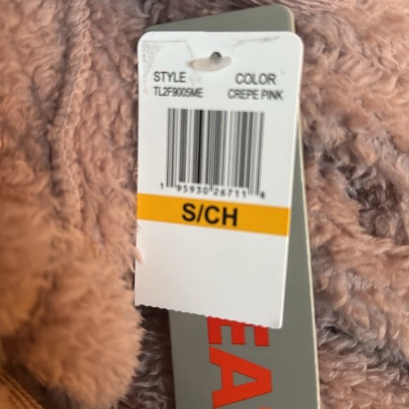 32 Degrees Women's Hooded Sherpa Crepe Pink Drawstring Cardigan Size Small NWT - Picture 2 of 5